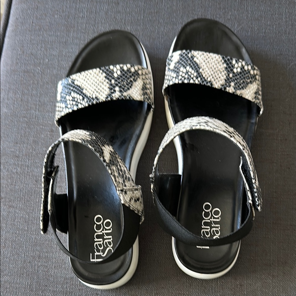 Franco Sarto Black and White Women’s Sandals